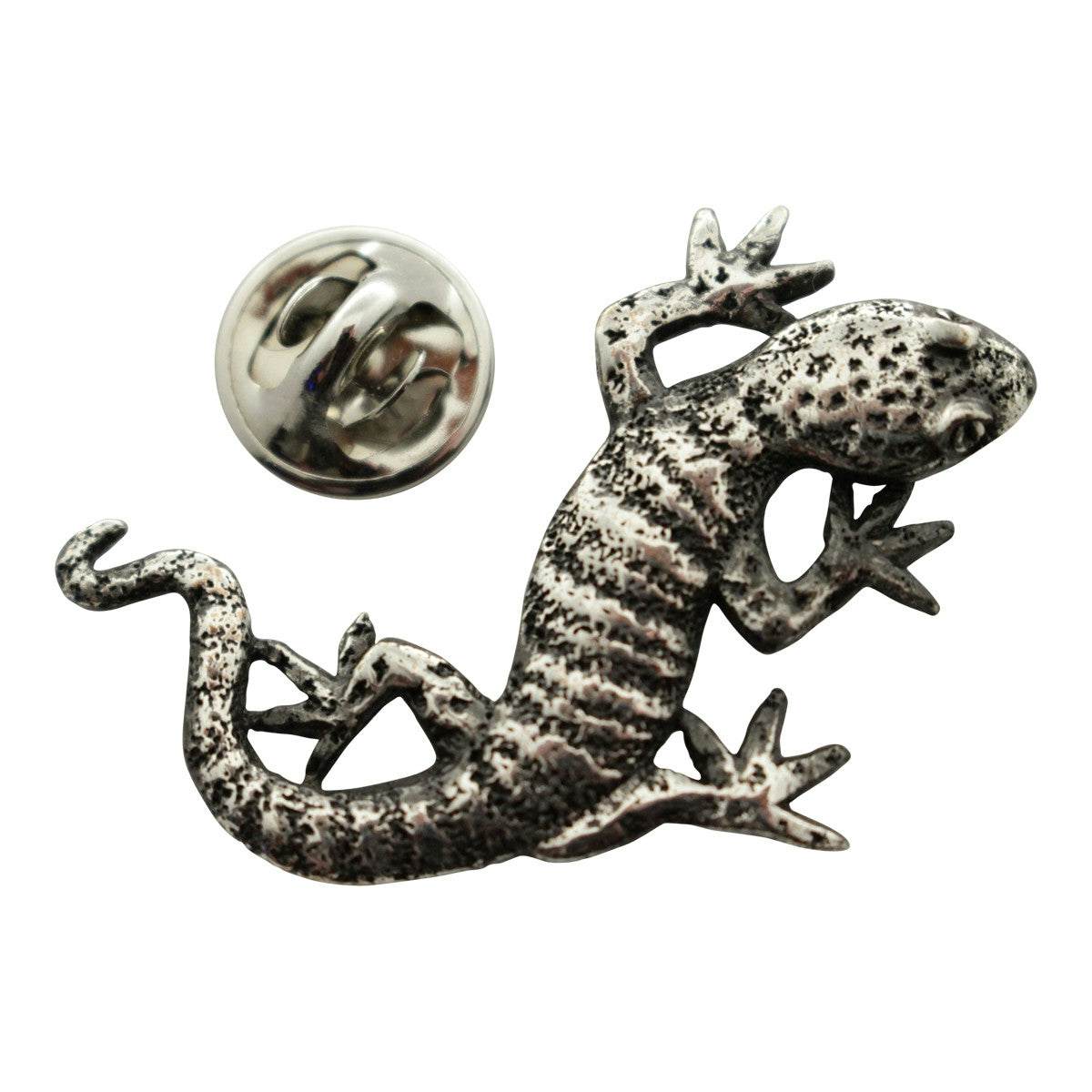 Gecko Tie Tack ~ Antiqued Pewter ~ Tie Tack or Pin 